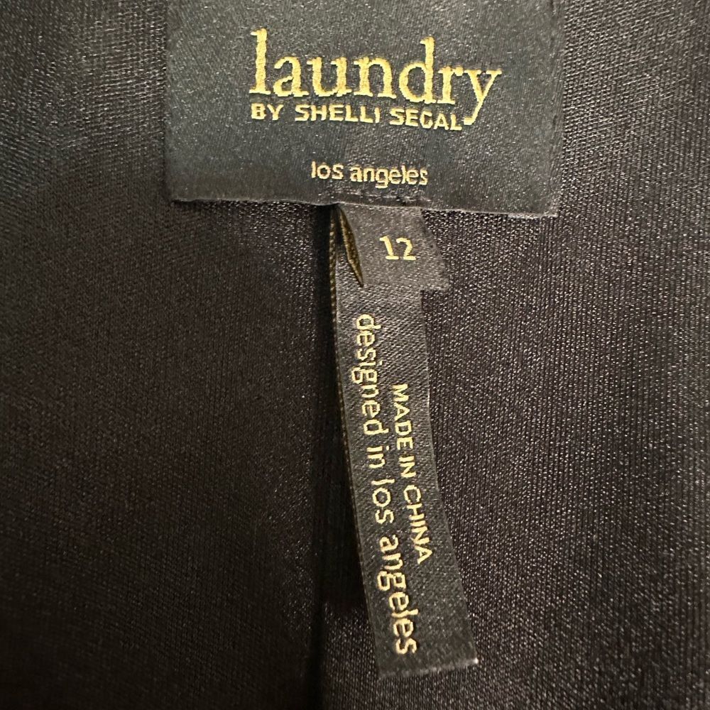 NWT Laundry by Shelli Segal Black Lace Long Sleeve Zip Front Shift Dress Size 12 - Picture 12 of 13